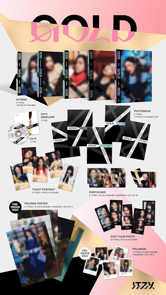 itzy GOLD アルバム 直筆サイン ITZY <GOLD> STANDARD VER. [일반반] - JYP SHOP